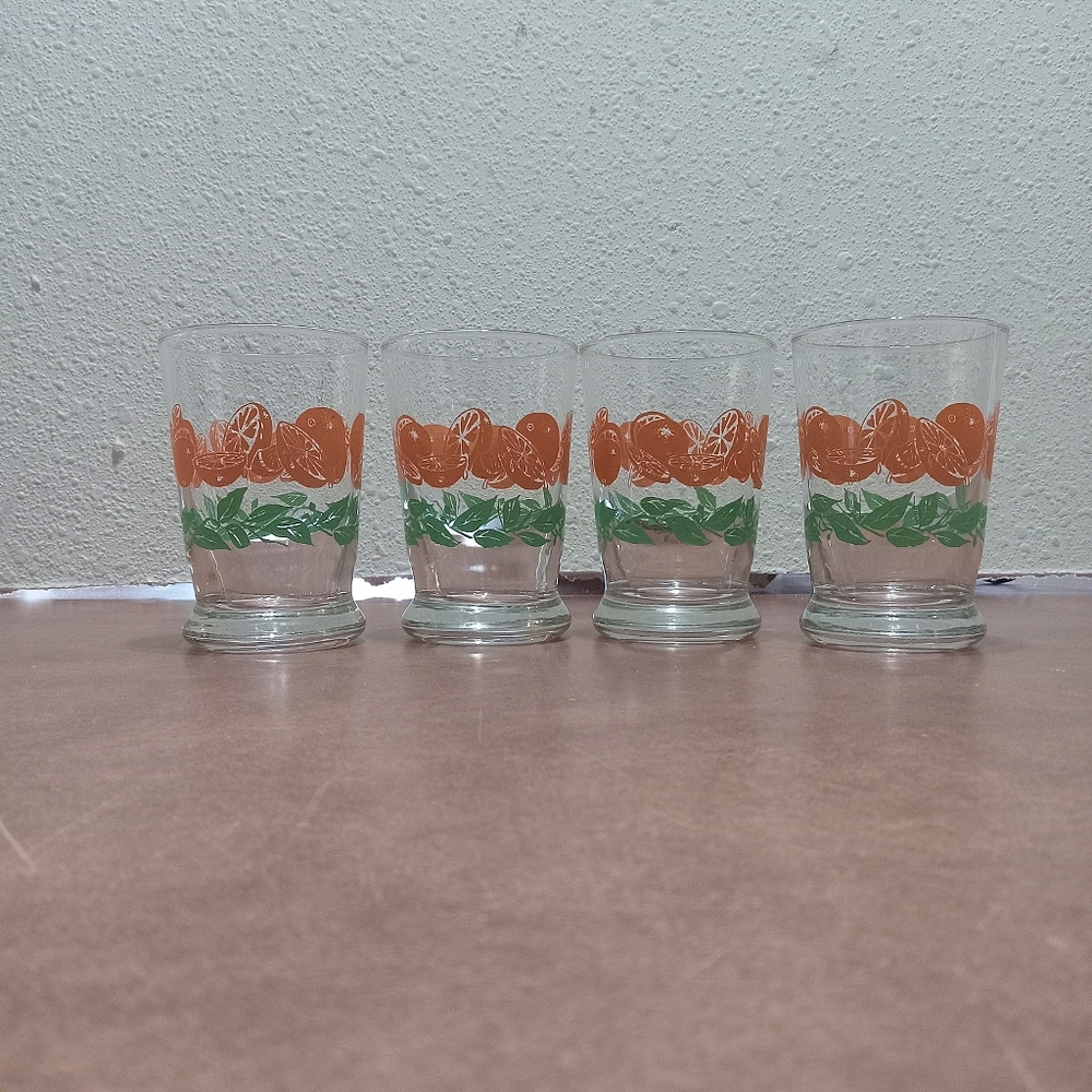Vintage Libbey sliced orange glasses tumblers 4
